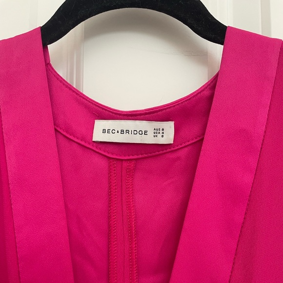 BEC & BRIDGE fuchsia long sleeve formal dress - Picture 5 of 5